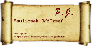 Paulicsek József névjegykártya