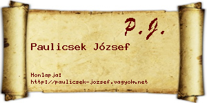 Paulicsek József névjegykártya