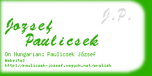 jozsef paulicsek business card